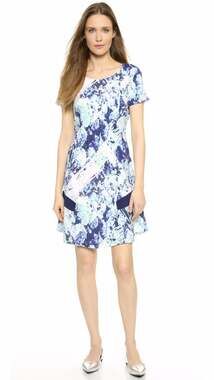 NWOT Misha Nonoo Print Dress with Ruffle Hem, Blue SIZE 6 ($495.00)